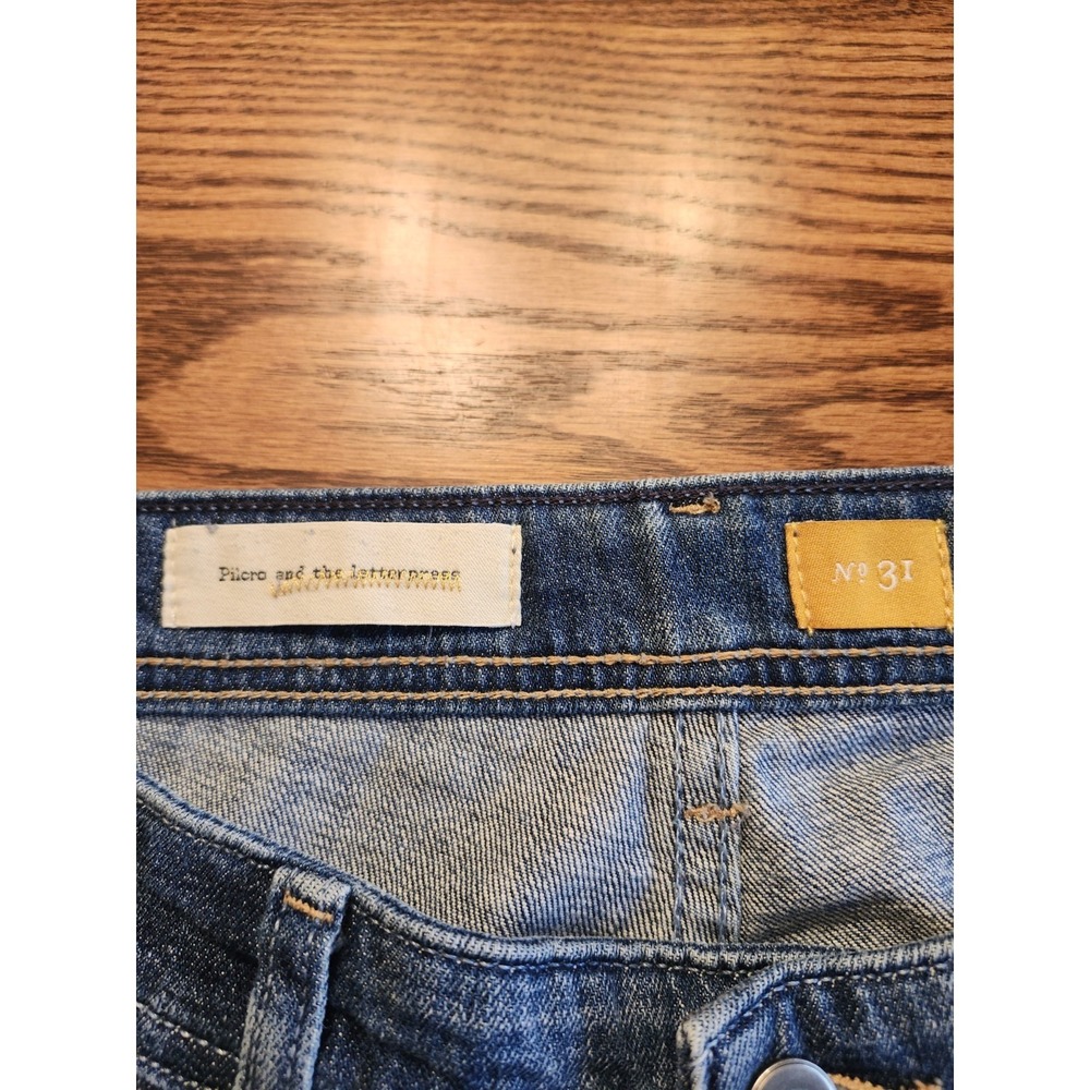 Pilcro and The Letterpress Jeans Womens Size 31 Anthropologie Hyphen Knee Patch - Picture 6 of 15
